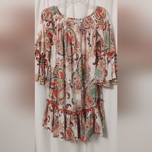 True Destinations Bohemian Paisley Print Dress Size XL